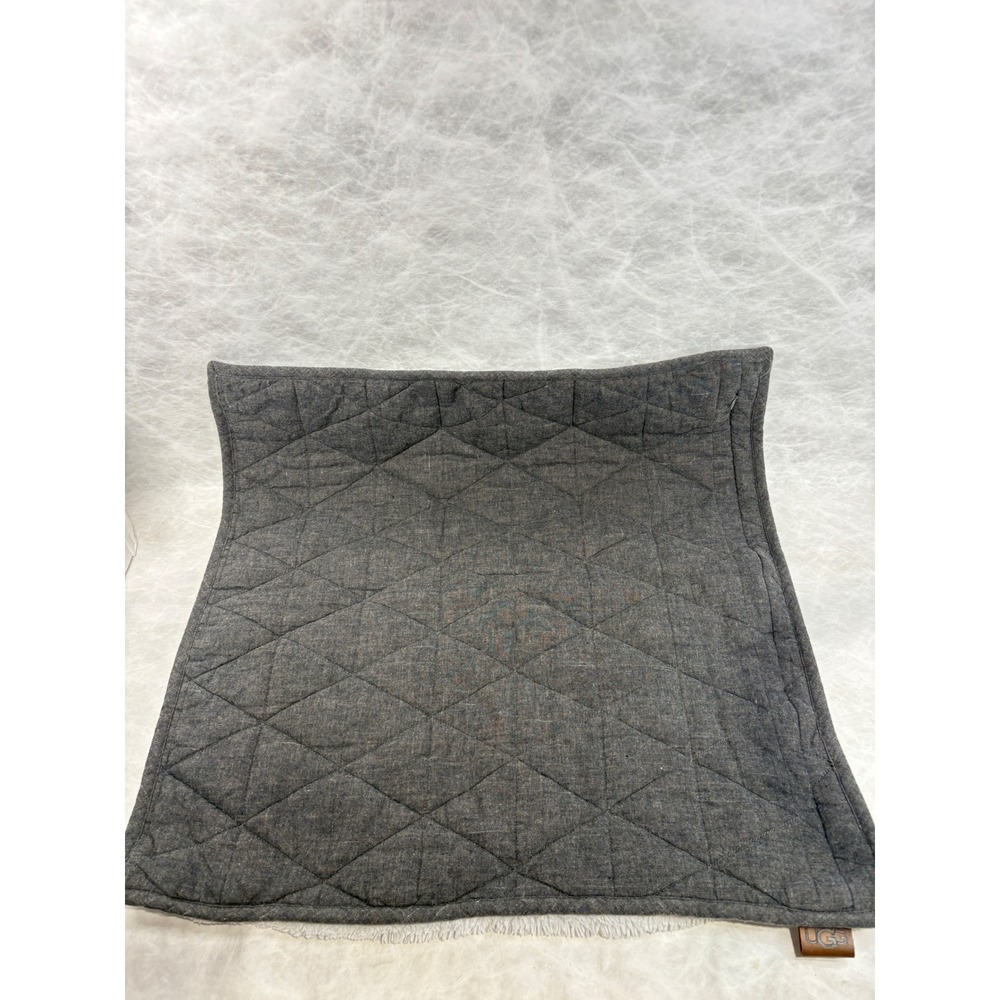 UGG Charcoal Grey Quilted Diamond Faux Fur Reverse Euro Pillow Cover 26x26